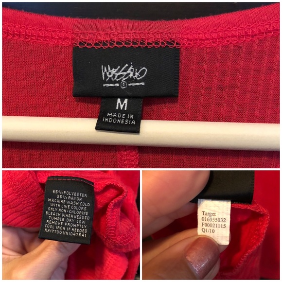Mossimo Red Ribbed Tank M - Picture 5 of 6